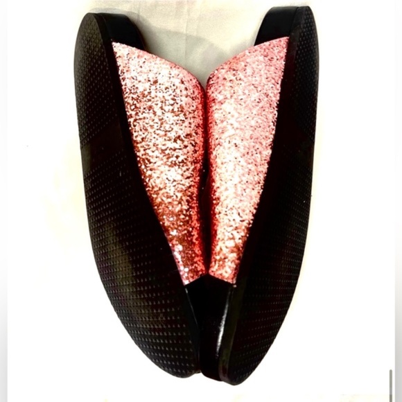 GIVENCHY Pink Swiss Glitter Double Buckle Flat Sandals - Picture 5 of 6